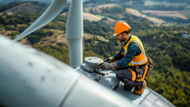 KI-gestützte Systeme können helfen, die Wartung von Windrädern effizient zu planen. Quelle: Adobe Stock