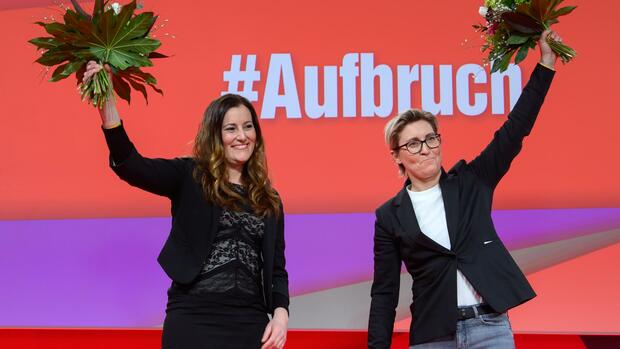 Das neue Führungsduo der Linke: Janine Wissler und Susanne Henning-Wellsow. Quelle: dpa