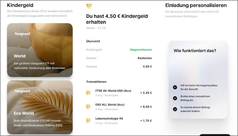 Trade Republic Depot für Kinder